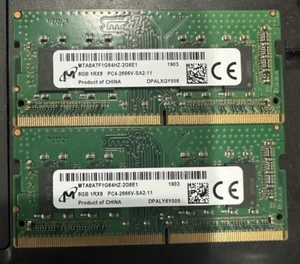 Micron 16 GB (2x8 GB) 1Rx8 PC4-2666V PC4-21300 DDR4 computer portatile RAM MTA8ATF1G64HZ-2G6E1 - Foto 1 di 2