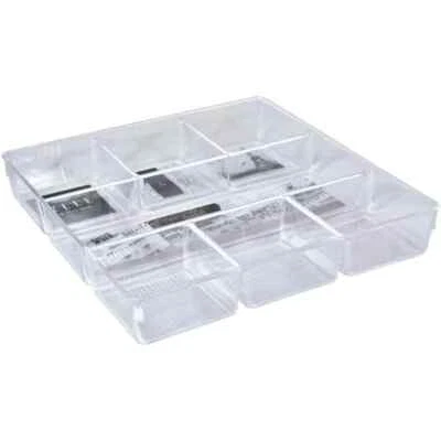Acrylic Drawer Organizer, 6-Section, Clear Makeup Tray Organizer for Makeup - image 1 of 2