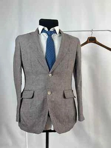 Chaqueta Blazer Híbrida Hackett London Lino Micro Cuadros Forro Extraíble EE. UU. 38R - Imagen 1 de 16