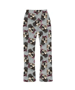 Women's Cute Bull Dog Pug Bow Pyjamas Bottom Pets Lover Loungewear Sleepwear - Picture 1 of 3