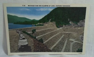 Postal de colección Watauga Dam & Glimpse of Lake Eastern Tennessee sin usar. - Imagen 1 de 2