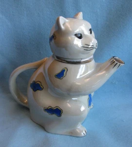 Vintage Gold Castle Katze Kätzchen Teekanne Chik USA handbemalt Japan - Bild 1 von 13