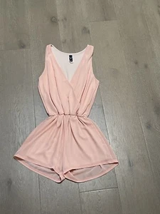 Romper Windsor Womans Small Pink Tank Strap Romper Elastic Waist Vneck Lined - Picture 1 of 8