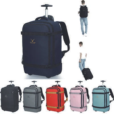 Hynes Eagle 22 in Rolling Backpack Carry-on Trolley Luggage Suitcase Laptop Bag - Image 1 of 4