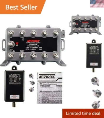 9 Port Bi-Directional Cable TV Splitter Signal Booster/Amplifier with Active ... - Image 1 of 4