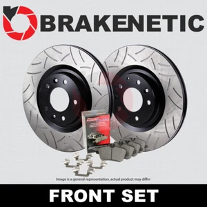 FRONT BRAKENETIC Premium GT Slot Brake Rotors + Ceramic Pads 55.40036.34 - Picture 1 of 1