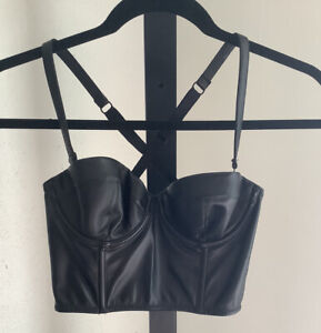 Victoria's Secret Very Sexy 32B black bustier bra Balconette, Corset NEW w/ TAGS