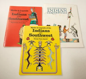 Southwest Native American 3 Book Pamphlet Lot (G5L-8) Indians Myths Ceremonies - Imagen 1 de 16