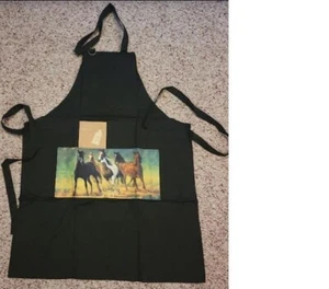Cypress Hautman Brothers Western Horses Running Free Chef's Apron, New, RARE! - Picture 1 of 4