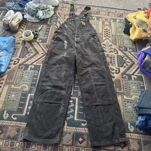 Vintage Carhartt Double Knee Overall Jeans Carpenter Utility 34x32 Vtg  - Picture 1 of 7