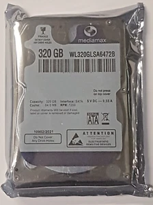 320 GB SATA Mediamax WL320GLSA6472B 7200 RPM 64MB 2.5 " Internal Hard Drive New - Picture 1 of 1