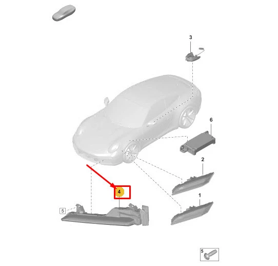 Porsche 911 992 2023 Benzin Links LED-Tagfahrlicht 992941311C GENUINE SUM4592