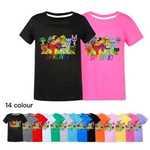 Sprunki- T-shirt Summer Boys Cotton Short Sleeve Casual Tees Tshirt O-neck Top - Picture 1 of 38