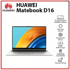 Huawei MateBook D 16 12a generazione i5 16+512 GB versione globale PC Portatile Windows 11 (Nuovo) - Foto 1 di 9