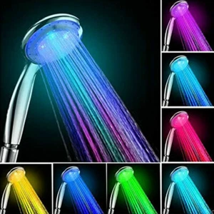 Bathroom 7 Color LED Shower Head Automatic Waterfall Shower Bathroom Shower Head - Picture 1 of 10