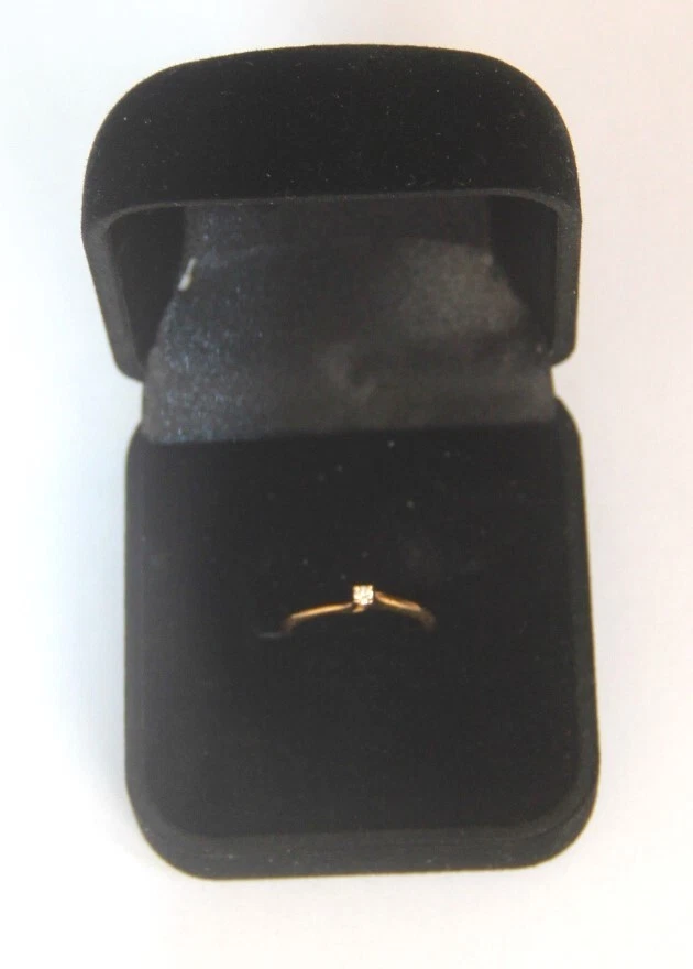 Bague Or jaune 18 ct - solitaire diamant VS1 0.03 CT - Photo 1/3