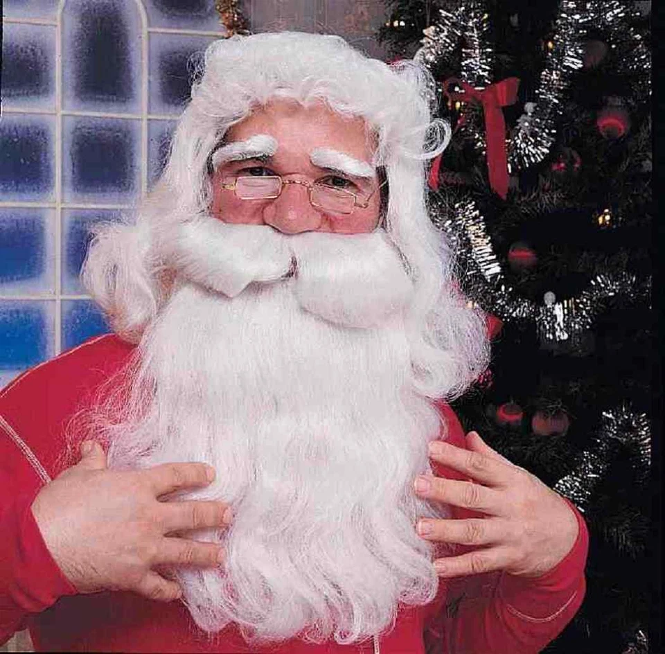 Santa Claus Wig & Beard Christmas Fancy Dress Halloween Adult Costume Accessory - Image 1 of 1