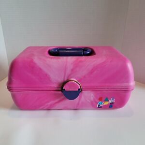Vintage Caboodles Pretty in Pink & Purple 3 tier Make Up Carrying Case w/Mirror