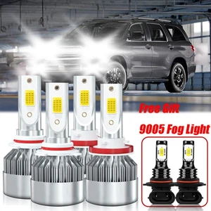 For Toyota Sequoia 2008-2018 LED Headlight Hi/Lo Beam+ Fog Light Bulb 6000K - Picture 1 of 11