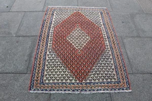 Fine Vintage Traditional Hand Made Oriental Wool Pink Blue Small Kilim 149x110cm - Picture 1 of 15