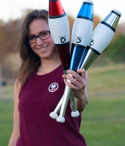 Taylor Tries Signature Juggling Club Set with Drawstring Bag - Set of 3 - Picture 1 of 10