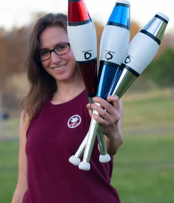 ZEEKIO Taylor Tries Signature Juggling Club Set with Drawstring Bag - Set of 3