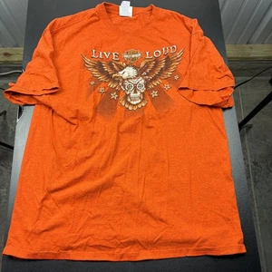 Harley Davidson Live Loud Skull Graphic T-Shirt Barnett El Paso Texas XL - Picture 1 of 5