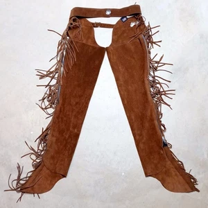 Vintage Whitman Made in USA Shotgun Fransen Wildleder Leder Chaps - Größe XS - Bild 1 von 9