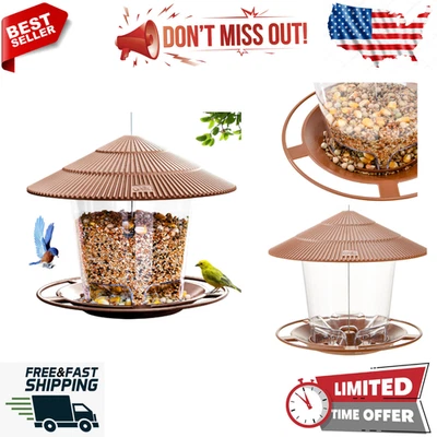Alimentador para pájaros colgante al aire libre para semillas de aves silvestres, marrón Foto 1 de 4