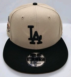 NEW ERA 9FIFTY SNAPBACK HAT.  MLB LOS ANGELES DODGERS.   CAMEL AND BLACK. - Picture 1 of 7