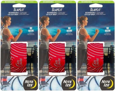 Nite Ize SlapLit Rechargeable LED Slap Wrap - Red/Red LED (3-Pack) - Image 1 of 4