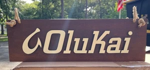 Olukai Shoes Wood Metal Store Display Advertisement Sign - Picture 1 of 9