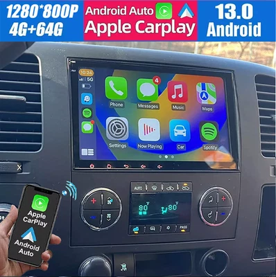 For 2007-2013 Chevrolet Silverado Apple CarPlay Android 13 Radio Stereo GPS WiFi - Image 1 of 4