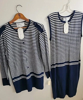 全新带标签 Adrienne Vittadini 连衣裙和超毛衣羊羔毛安哥拉混纺 M 码复古 — 第 1/4 张图片