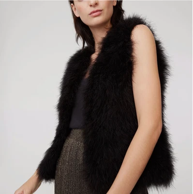 Club Monaco Vest Womens S Violet Feather Open Front Gilet Rock Punk Glam $198 - Image 1 of 4