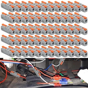 60pcs Quick Connect Lever Wire Connectors Compact Inline Splicing Terminals - Picture 1 of 8