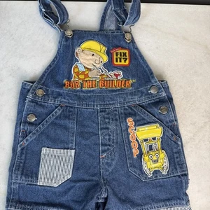 Vintage Y2K Bob der Baumeister Denim Shortalls Kleinkind 2T Latzhose Overall Cartoon - Bild 1 von 8