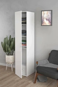 Armadio Multiuso 1 Anta Melanie, Mobile Multifunzionale, Mobiletto Scarpiera, Gu - Foto 1 di 12