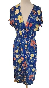 NWT Women's size 14 floral print v-neck dress by Khoko Collection rrp $69.99 - Picture 1 of 4