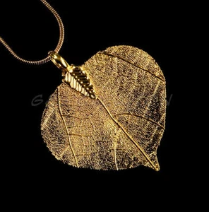 Real Redbud Leaf Gold Plated Pendant, Jewerly. - Bild 1 von 1