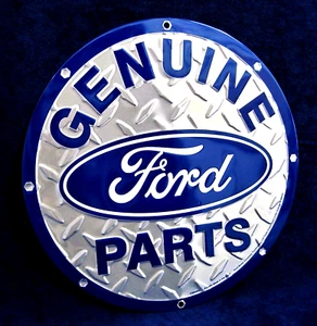 Piezas genuinas FORD *HECHO EN EE. UU.* letrero en relieve - tienda de garaje bar hombre cueva decoración de pared - Imagen 1 de 10