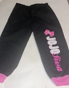 Black & Pink Nickelodeon Jojo Siwa Girls' Size 6 Sweatpants Logo & Bow - Picture 1 of 8