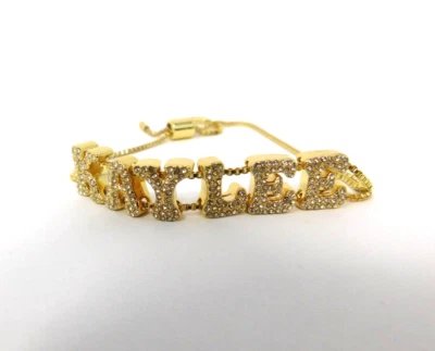 Pulsera Deslizante Personalizada Baublebar Retro Oro Pavimentado Vidrio Piedras Pop 8" OS "Kaylee" Foto 1 de 2