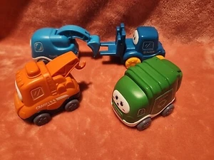 4 ALASOU Baby Truck Toys Digger, Garbage Truck, Crane, Forklift Friction Cars - Picture 1 of 4