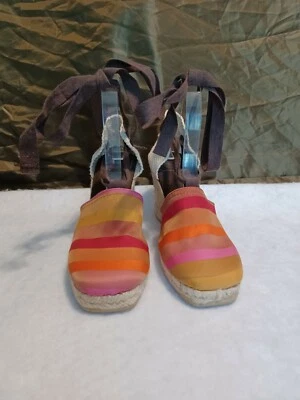 Circa Joan & David Calypso Espadrille Wedge  Ankle Tie Multicolor Women US 8 USE Foto 1 de 4