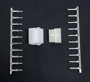 10 0.165" 4.2mm Mini Fit Power Connector 10P 5015H Plug + 5016H Receptacle + Pin - Picture 1 of 7