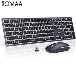 Wireless Ultra Slim Full Size Keyboard and Mouse Combo Rechargeable 2.4G USB Ill - Picture 1 of 6