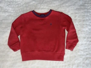 Polo Ralph Lauren Boys Red Fleece Sweatshirt Size 4T - Picture 1 of 4