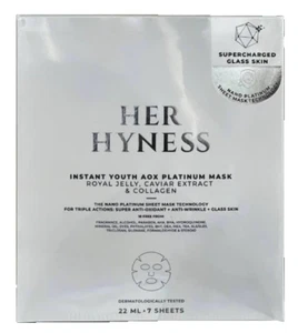 Hojas antienvejecimiento Her Hyness Mak Instant Youth AOX platino arrugas x 7 piezas - Imagen 1 de 7