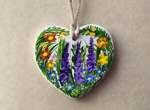 Handpainted Ceramic Heart Keepsake Gift  "Just for You #51"  3x3" by Judith Rowe